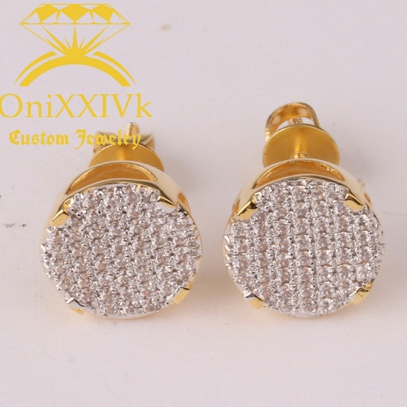 Iced Out Custom Studded Earrings - Picture 1 of 2